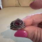 Sundance Catalog Sterling Silver Garnet Rope Band Ring Size 5 Marked 925
