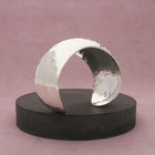 Sterling Silver Vintage Signed Hammered Statement Cuff Bracelet Size 6 5in