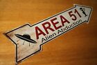 Area 51 Arrow Sign Metal Alien Abduction Ufo Spaceship Halloween Home Decor New