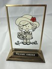  2  Rare Vintage Leonard Creations Glass Wooden Art Plaque Forever Signed