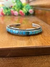 Vintage Native American Turquoise Bracelet Sterling Silver Navajo Old Pawn