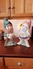 Vintage Ceramic Handpainted Garden Gnomes 16 5 -17 5  Boy   Girl Exquisite Usa