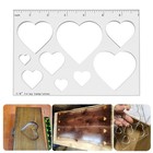 Heart Triangle Inlay Template Router Stencil Drawing Scale Ruler Measuring Tool