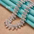 Doteffil 925 Sterling Silver Double Round Bead Chain Necklace Fashion Jewelry
