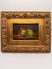 Frank Lean Original Still Life Oil Painting On Canvas Fruit Signed Set Of 2