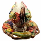 Fitz   Floyd 1997 Autumn Bounty Two Piece Gravy Boat And Underplate Euc