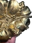 Vintage 1956 Virginia Metal Crafters Brass Mistletoe Holly Leaf Ash Tray Dish