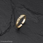 Women s Flower Gold Toe Ring Adjustable Ring Yellow Gold Plated 925 Sliver