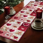 Valentine   s Day Heart Quilt Table Runner  Red Pink Romantic Dining Table Decor