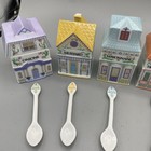 Vintage Lenox Village Condiment Jars Set 1992 With Lids Fine Porcelain Lot Of 6