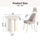 Round Dining Table Set Of 3 Kitchen Table With 2 Chairs Cream White Dining Room