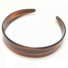 Charles Wahba Headband Hair Flexible Glossy Tortoise Brown Stripe Made In France
