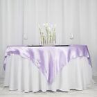 Lavender Satin 72x72  Square Table Overlay Wedding Party Topper Decorations