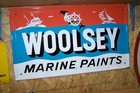 Nos Original  Embossed Boats Woolsey Marine Paints Metal Sign  tac  039505  1200