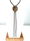 Stunning Vintage Brecciated Jasper In Gold Tone Western Bolo Tie
