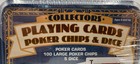 Collectors Playing Cards 100 Poker Chips And 5 Dice By Cardinal In Tin Brand New