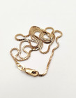 Vintage 14k Solid Yellow Gold Box Link Chain Necklace 18   3 8g   Lobster Clasp