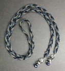 Handmade 46  Beaded Braided Eyeglass Holder Cord Black Twisted Lanyard