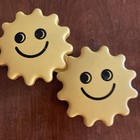 Vintage Ambi Yellow Gears Toy Rattle Happy Faces Holland