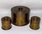 Vintage Wwii 1941   1942 Trench Art Brass Shell Cannister Set Of 3 105mm   37mm