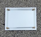 Vintage Decorative Rectangle Vanity Tray With Mirror 11  By 8 