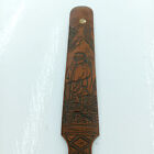 Vintage Carved Wood Bamboo Mother Pearl Asian Page Turner monk Scene large old