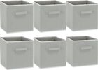 6 Collapsible Foldable Cloth Fabric Cubby Cube Storage Bins Baskets For Shelves