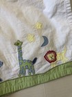 Pottery Barn Kids Crib Skirt Jungle Zoo Animals White Green Bedding Dust Ruffle