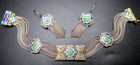 Istanbul House Sterling Silver 925 Enamel Vintage Bracelet Earring Set