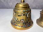 Two Vintage antique Brass Hinged Inkwells   M-168