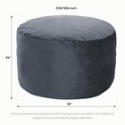 Bean Bag Chair 3ft  Memory Foam Filled  Removable Velvet Cover  3 Feet Grey