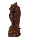 Money Bank Antique  vintage Style Cast Iron Mechanical Brown Owl  Turns Head Box