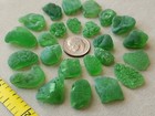 Genuine Beach Sea Glass Surf Tumbled Kelly Green Frosted Lava Bonfire Small D1
