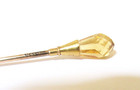 Short Antique Hatpin Or Stickpin Citrine Teardrop Day Clark 14k Gold