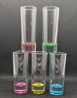 5-piece Multicolor Colored Base Glass Shot Glass Set  Straight Design Barware