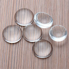 100 Round Glass Cabochons - Clear Glass Dome Tiles  18mm 0 7   For Cameo Pendant