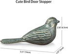 Cast Iron Door Stop  Decorative Bird Wedge Antique Gold-green - Keeps