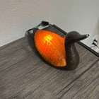 Duck Table Lamp Night Light Accent Cast Metal Base Amber Glass Shade 3297