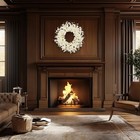 Artificial White Forsythia Flower Wreath For Front Door Wall Porch Decor 24 