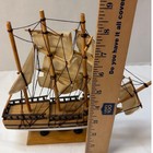 Vintage Wooden Tall Ship Model Nautical Sailboat Decor Display 9 Inch