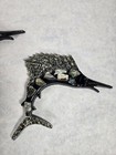 Vintage Lucite   Abalone Shell Swordfish Wall Plaque Wondermold Set Of 2 Nice 