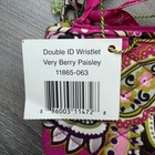 Vera Bradley Double Id Wristlet Very Berry Paisley Quilted Cotton 11865-063 Nwt
