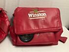 2 Vintage Winston Cigarettes Red Nylon Six Pack Cooler Built-in Radio Nos