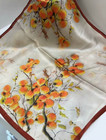 100 mulberry Silk Bandanna Scarf 21   Neckerchief Branch Print Square Shawl Wrap