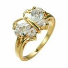 3 00 Ct Pear Cut Simulated Diamond Butterfly Wedding Ring 14k Yellow Gold Finish