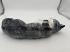 Vintage Gustin Kitty Cat Ceramic Figurine Grey Black White Belly 13 