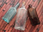 Vintage Lot Of 3 Old Medicine pharmacy Bottles