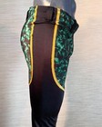 New Green W  Black And Gold Pro Wrestling Tights Size L -xl
