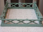 Antique Handmade Christmas Feather Tree Crossed Rail Fence - Orig  Green Paint
