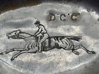 Rare Antique 18th Century Silver On Copper Snuff Box Engraved Horse And Rider